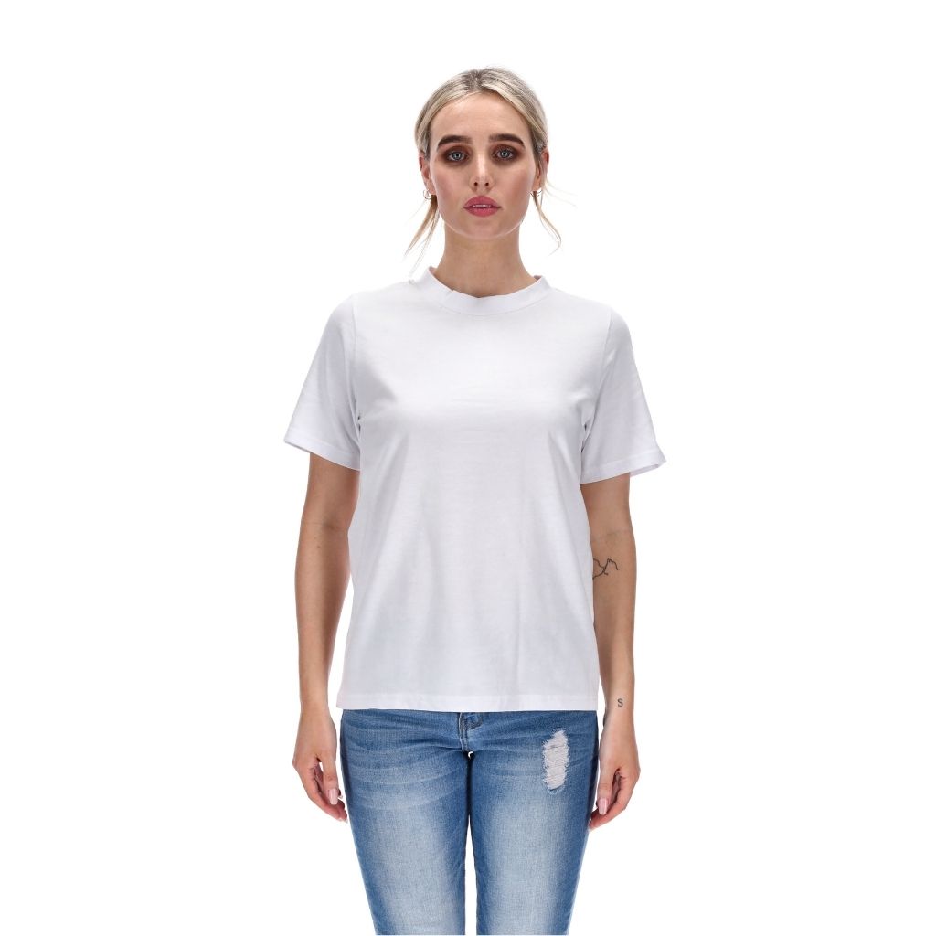 womens basic thick tee white