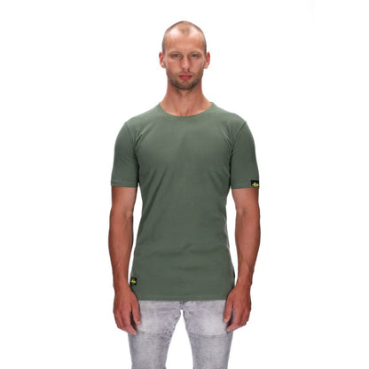 mens slim fitting tee olive green 
