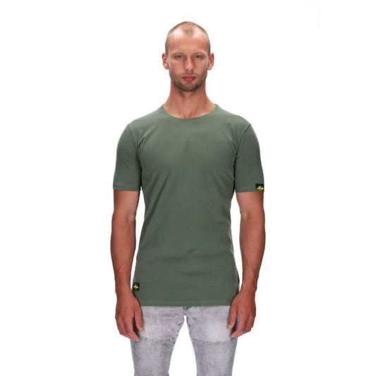 mens slim fitting tee olive green 