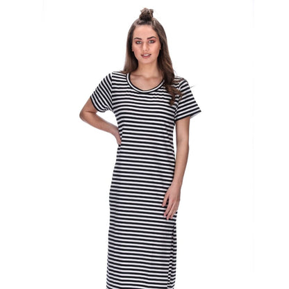 Genevieve Dress Black Stripe
