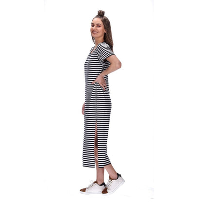 Genevieve Dress Black Stripe