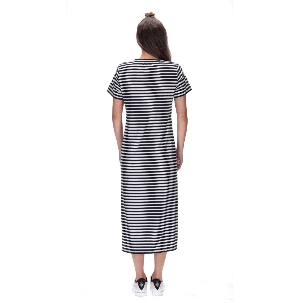 Genevieve Dress Black Stripe