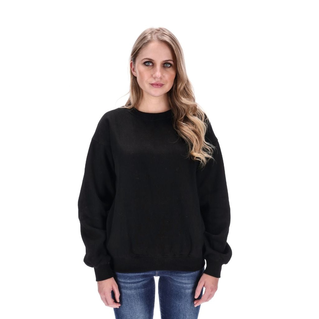 womens basic crew neck sweater black 