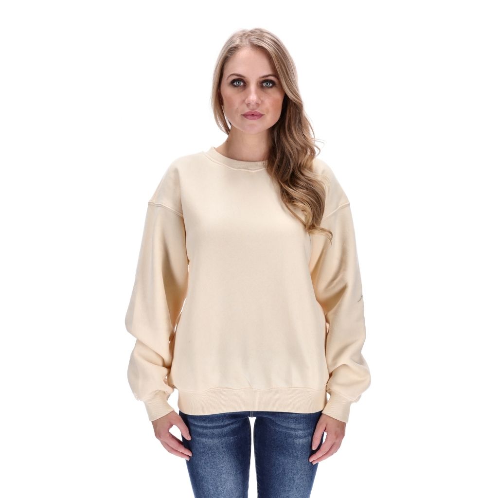 womens basic crew neck sweater vanilla