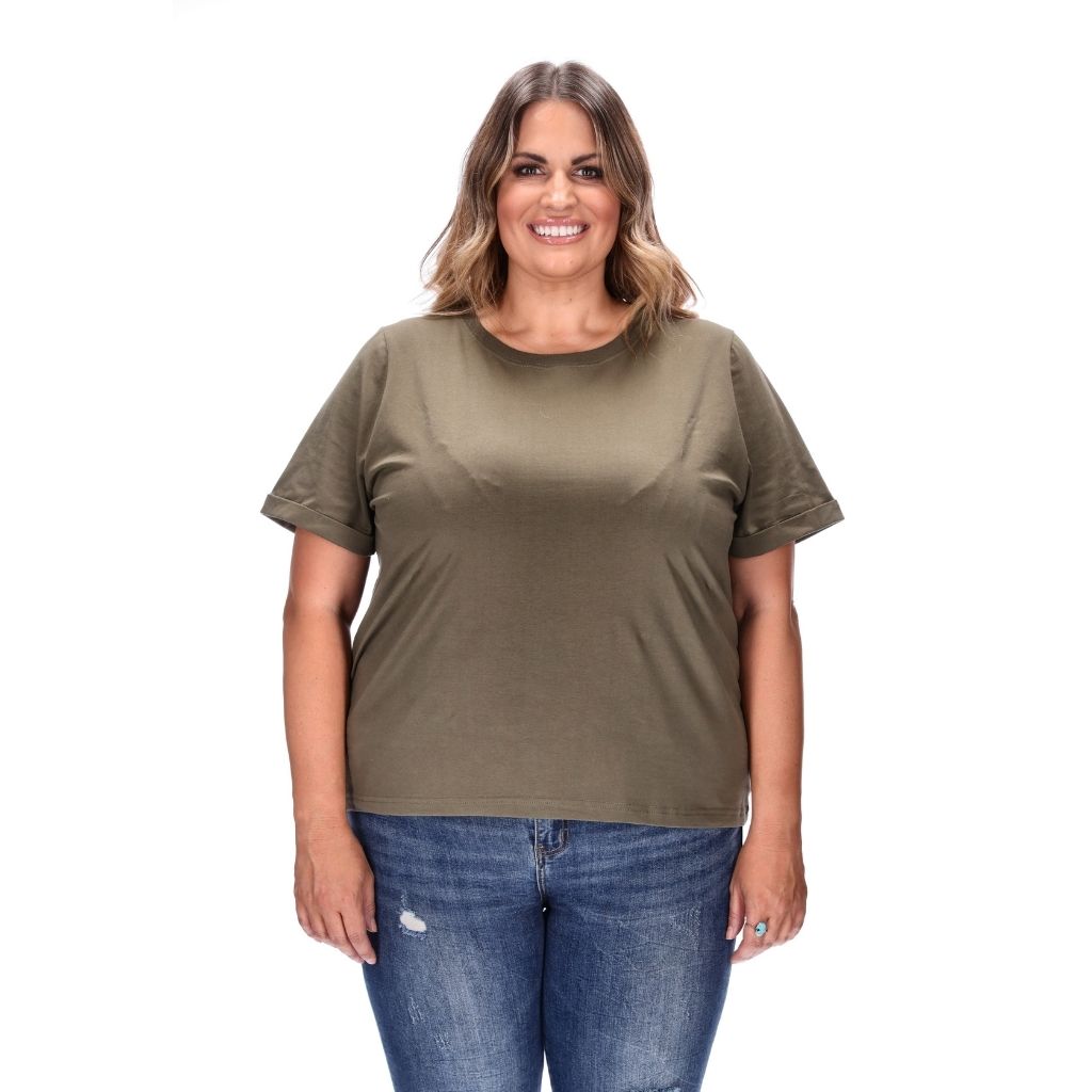 plus size tee khaki