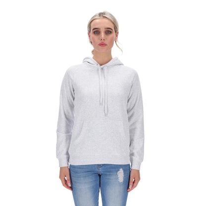 womens white marle hoodie