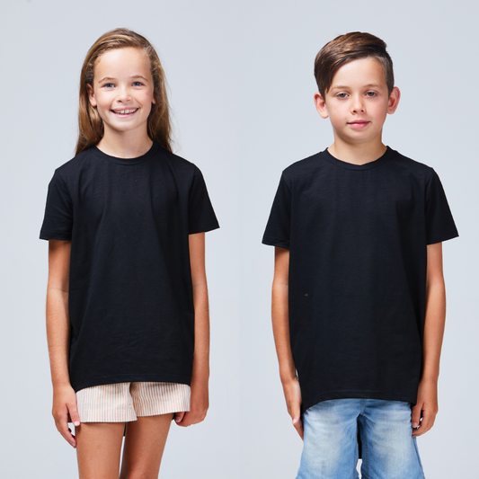 kids dropped hem tee black