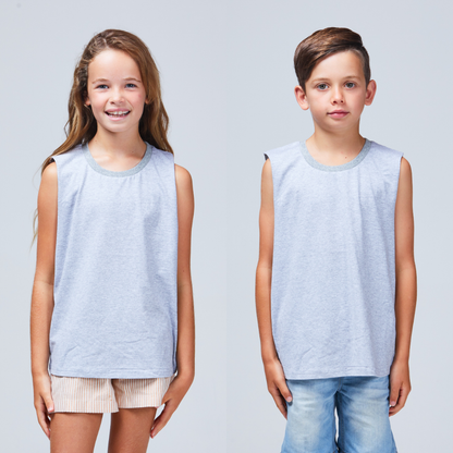 kids basic singlet grey marle