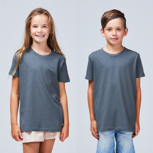 kids basic tee charcoal grey