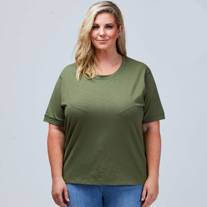 nz womens plus size tee khaki