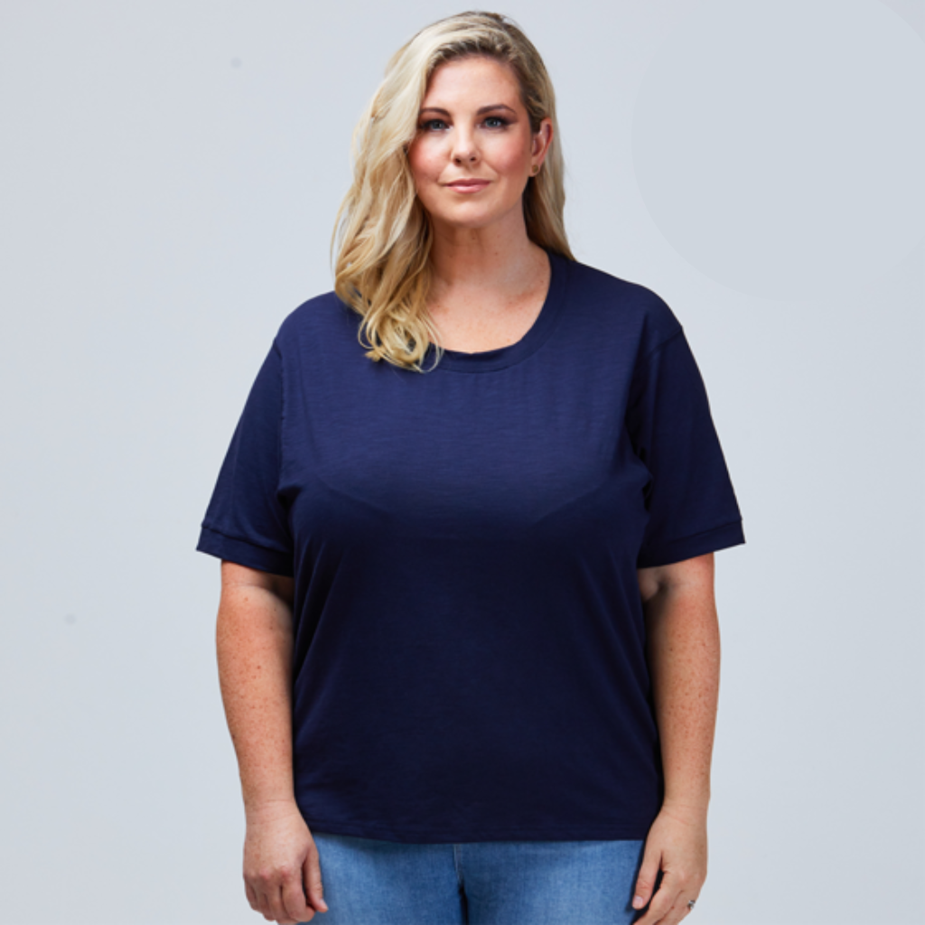 nz womens plus size tee navy