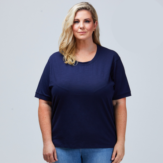 nz womens plus size tee navy
