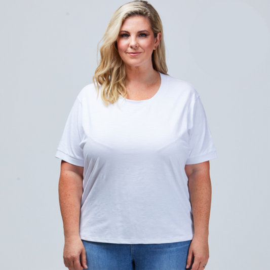 nz womens plus size tee white