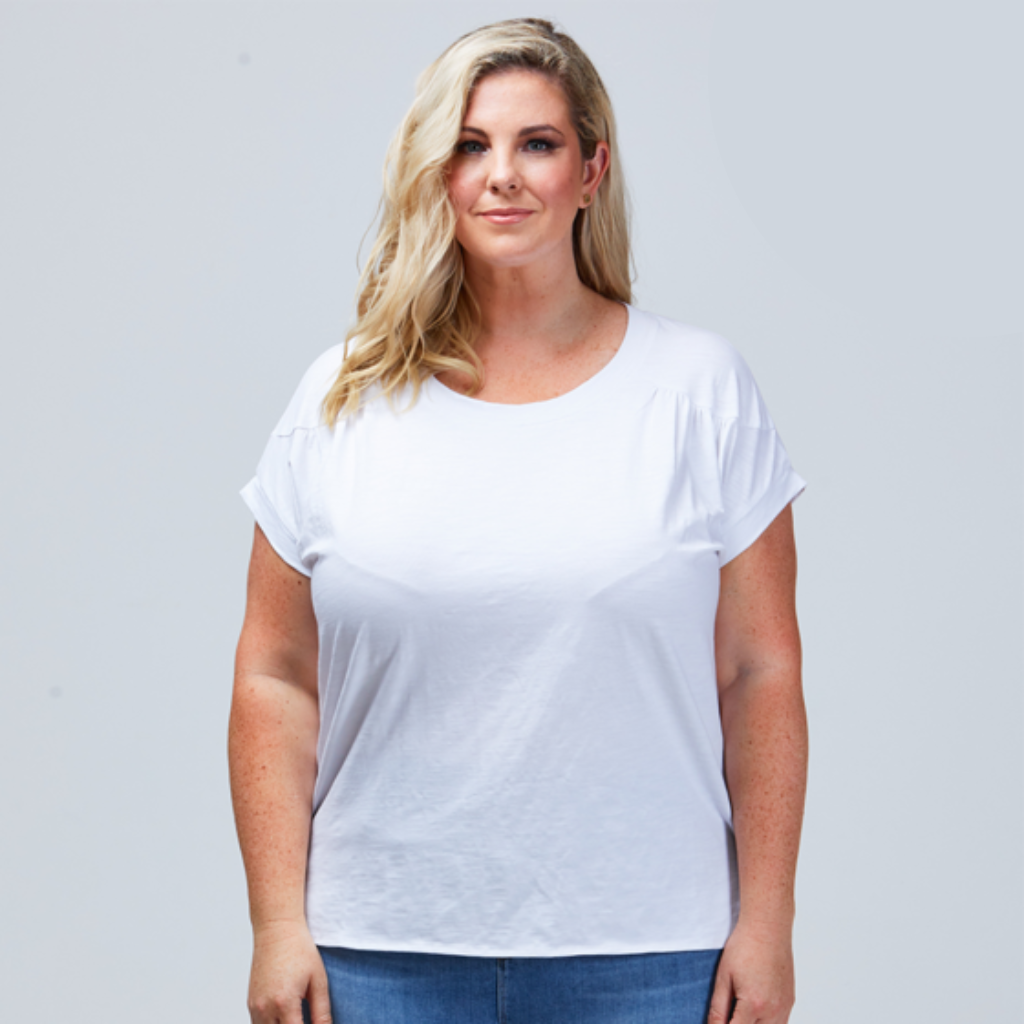 white plus size womens tee