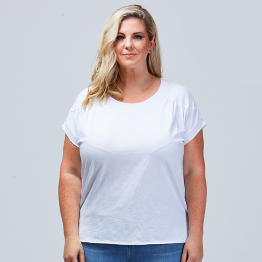 white plus size womens tee
