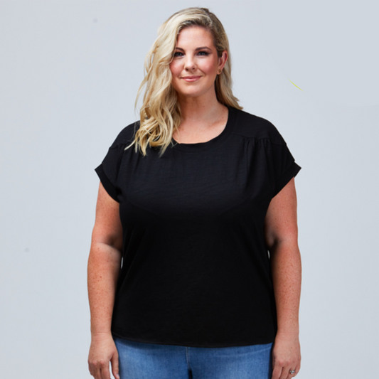 black plus size womens tee