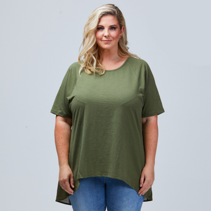 plus size a-line tee khaki