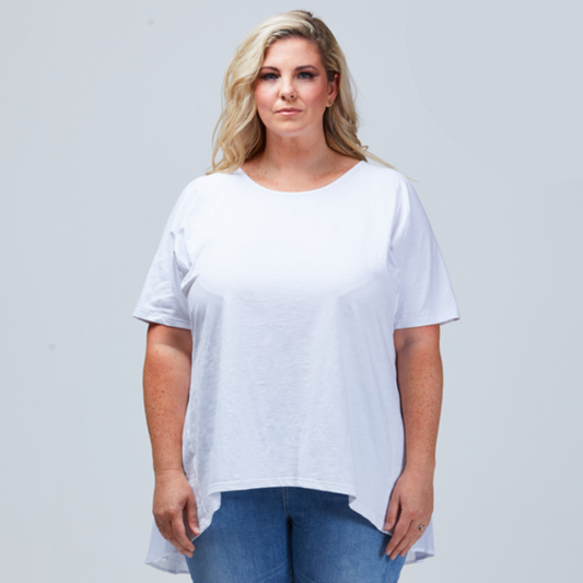 plus size a-line tee white