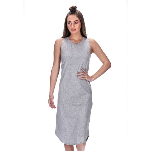womens grey relaxed midi dress