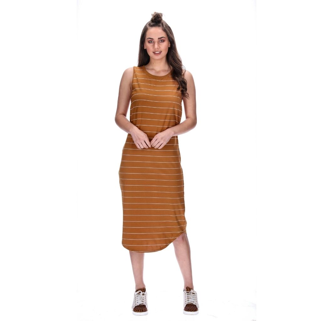 Suzy Dress Mustard Stripe