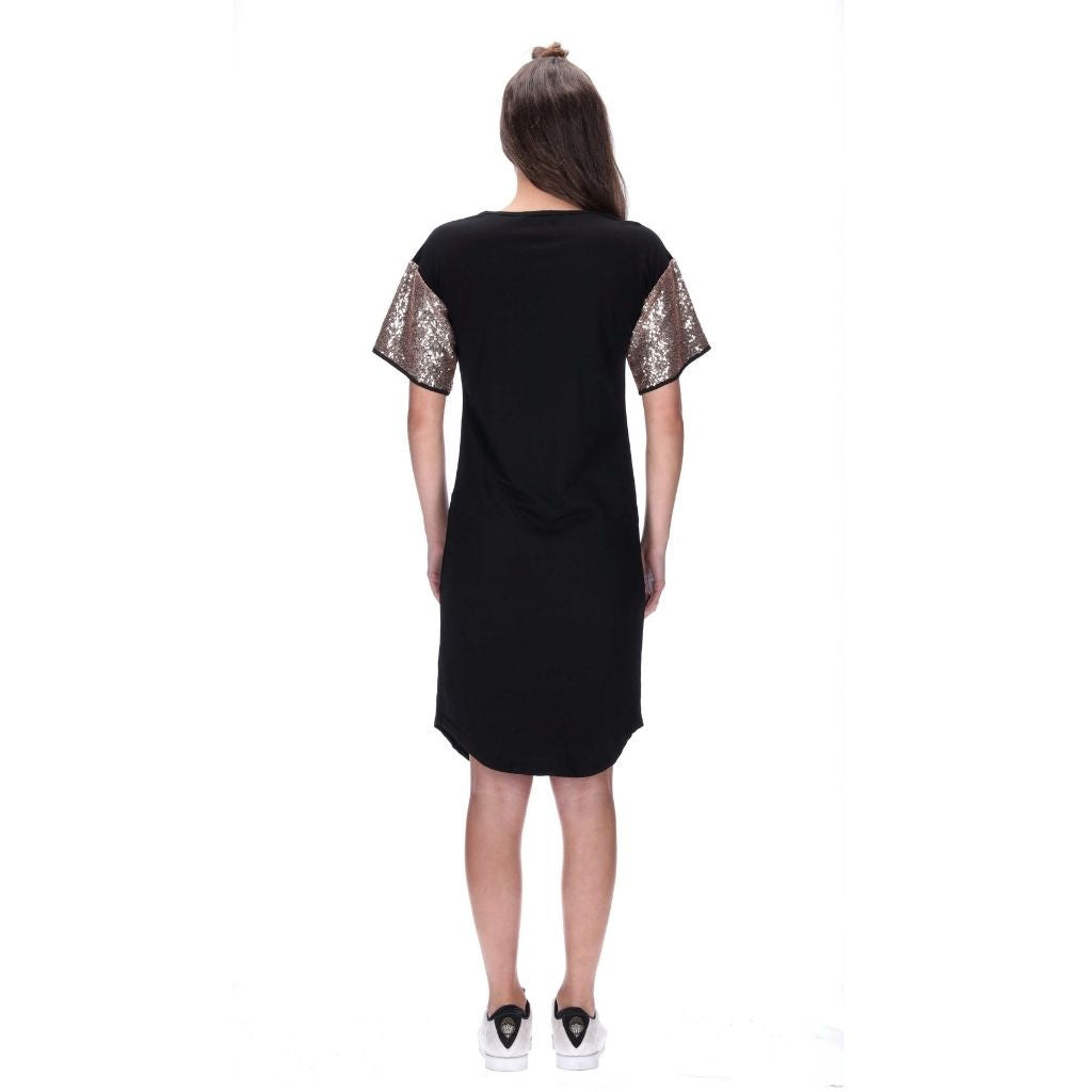 Trixie Dress Black/Rosegold