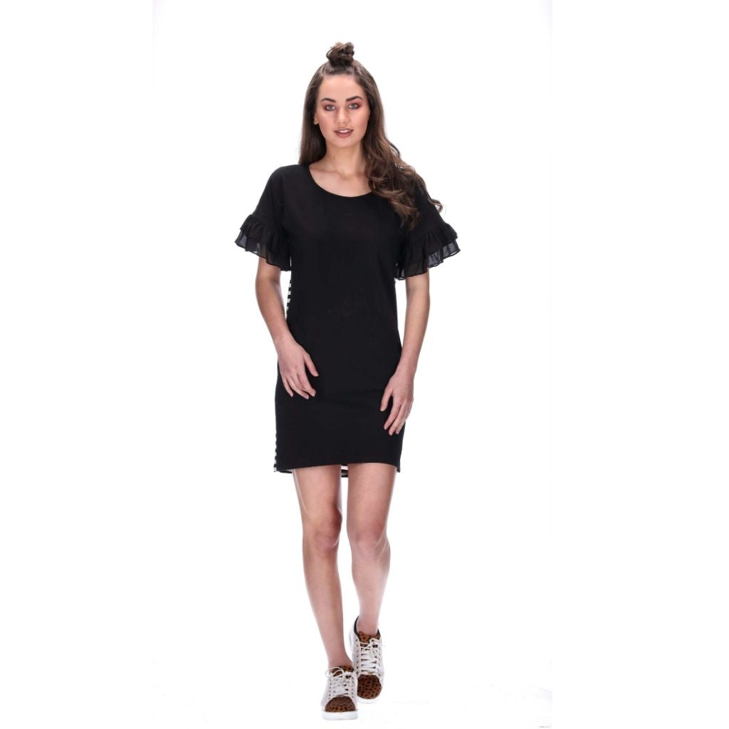 Naomi Dress Black/Stripe