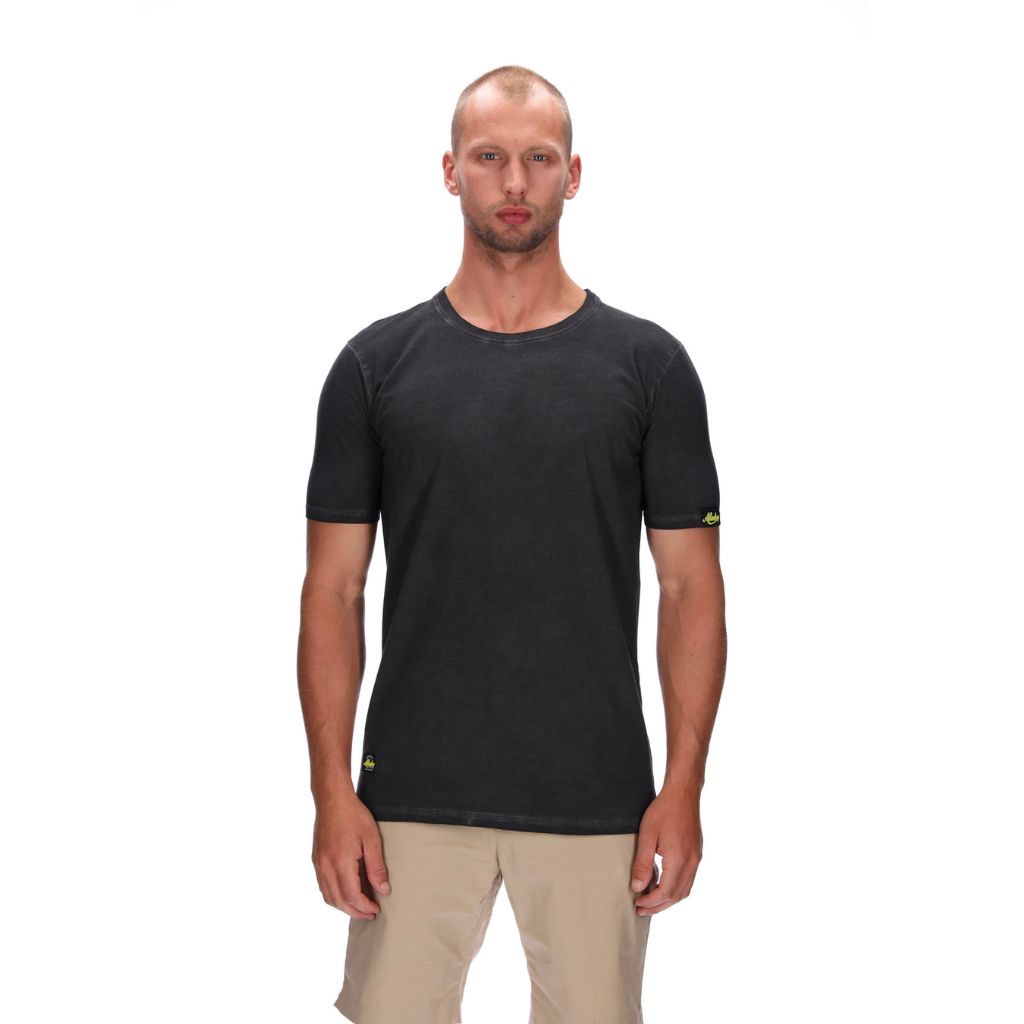 mens slim fit stonewash black tee