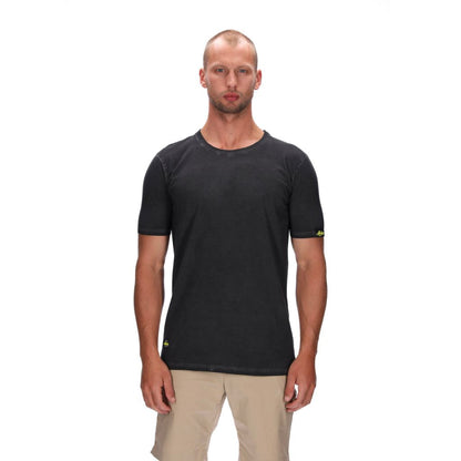 mens slim fit stonewash black tee
