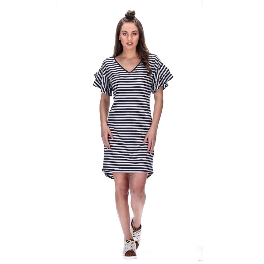 Alyssa Dress Navy Stripe