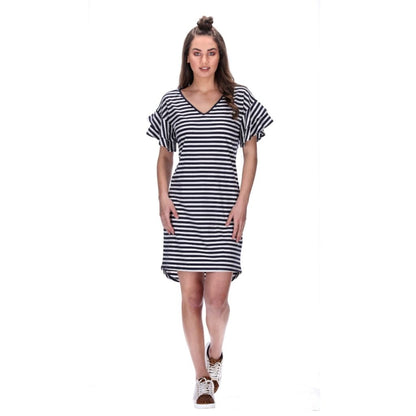 Alyssa Dress Navy Stripe