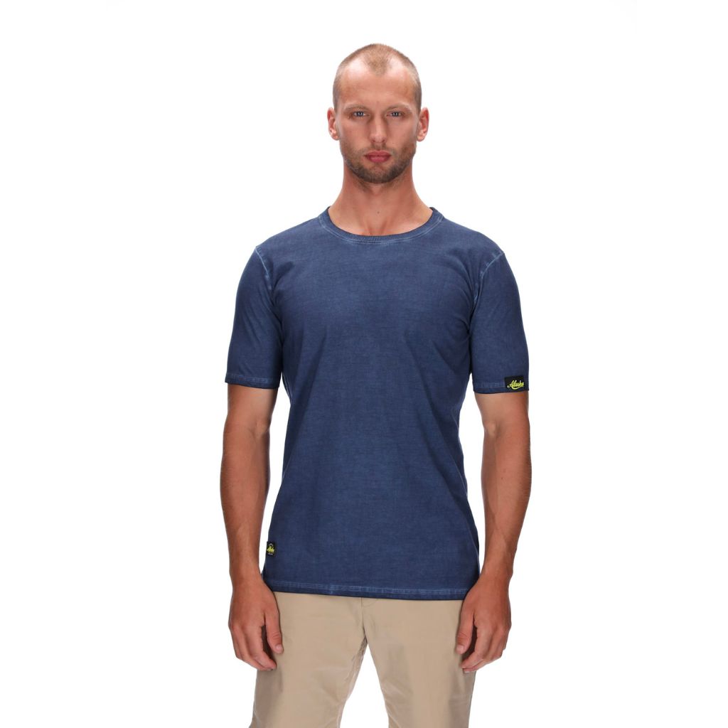 mens slim fit stonewash blue tee