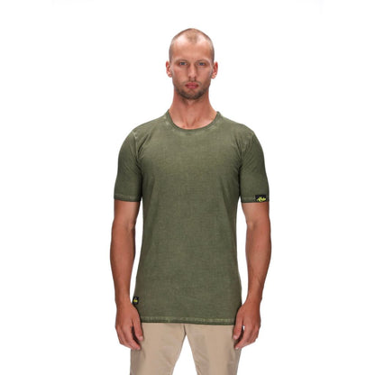 mens slim fit stonewash green tee