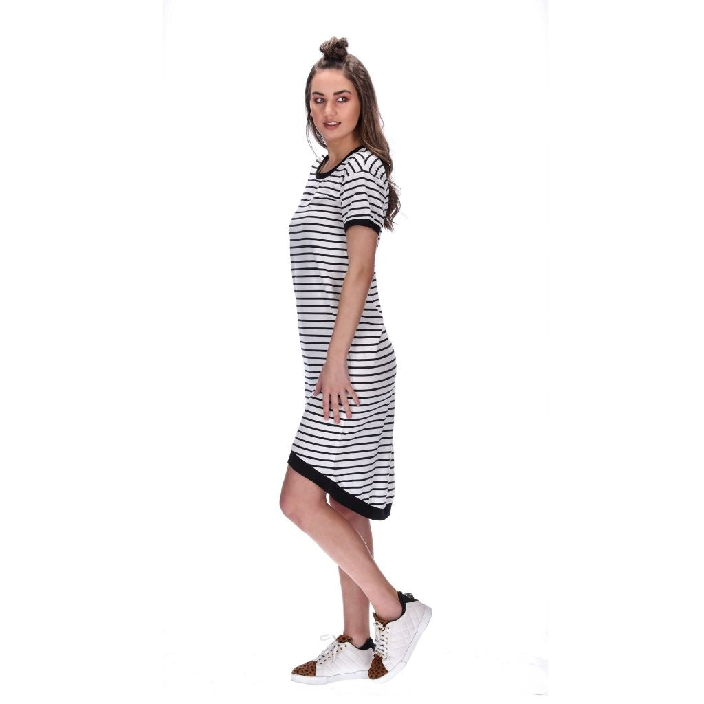 Heidi Dress Black Stripe