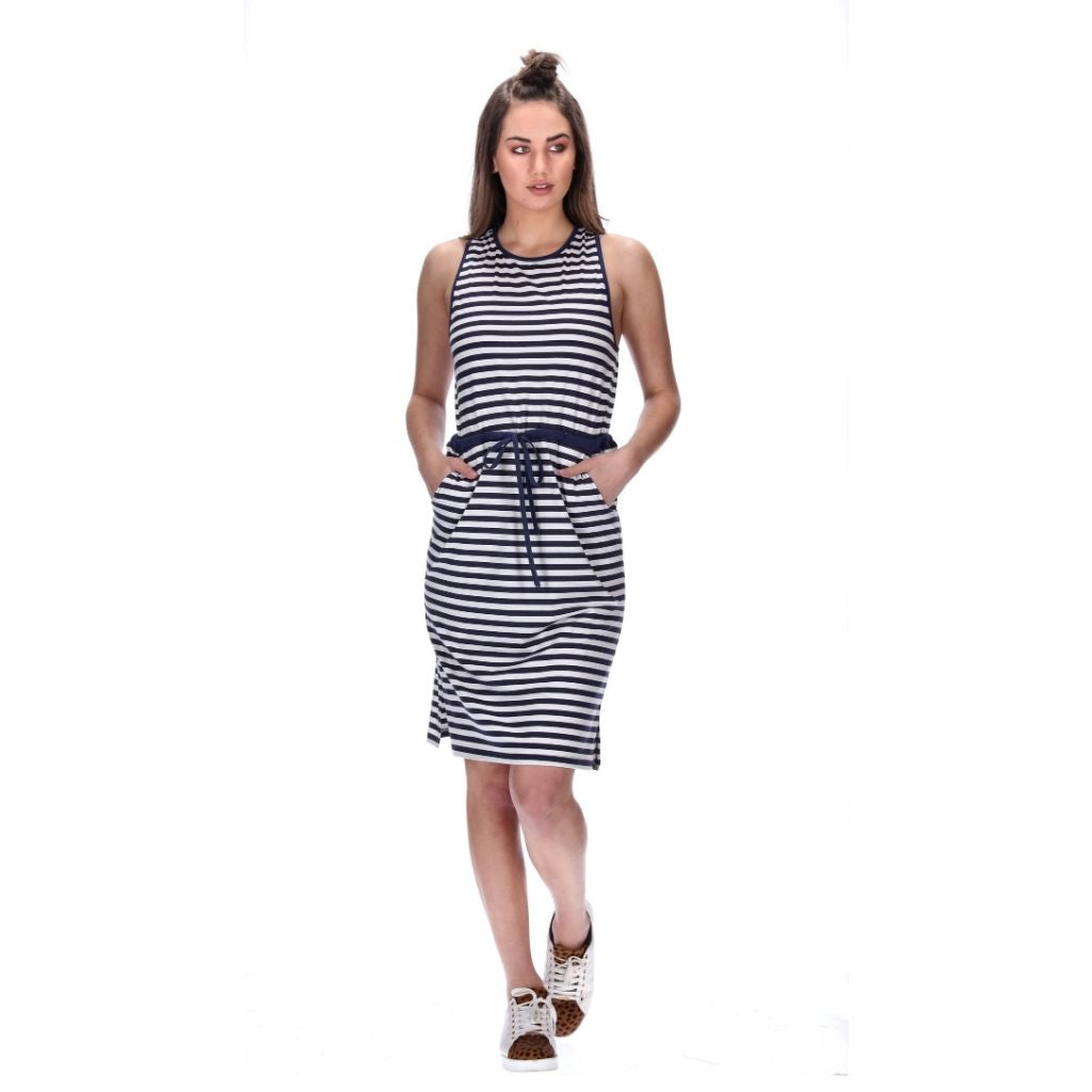 Vera Dress Navy Stripe
