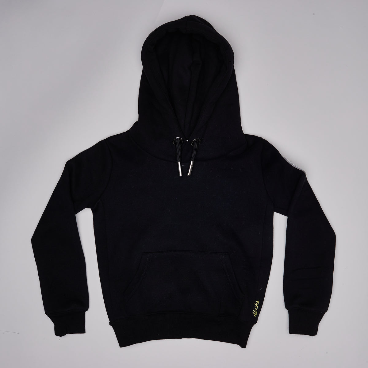 kids black basic hoodie