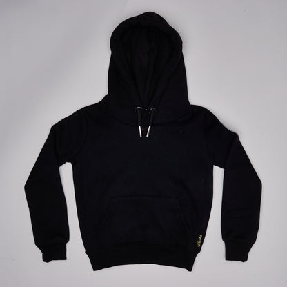 kids black basic hoodie