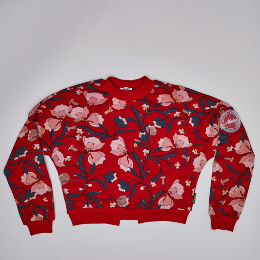 girls red floral sweater
