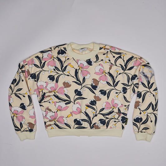 girls cream floral sweater