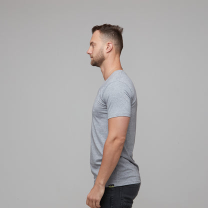 Erik V-Neck Tee Grey Marle