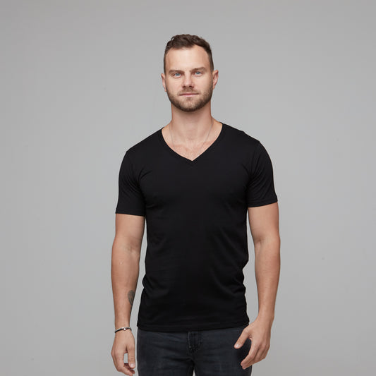 mens v-neck tee black 