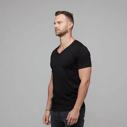 Erik V-Neck Tee Black