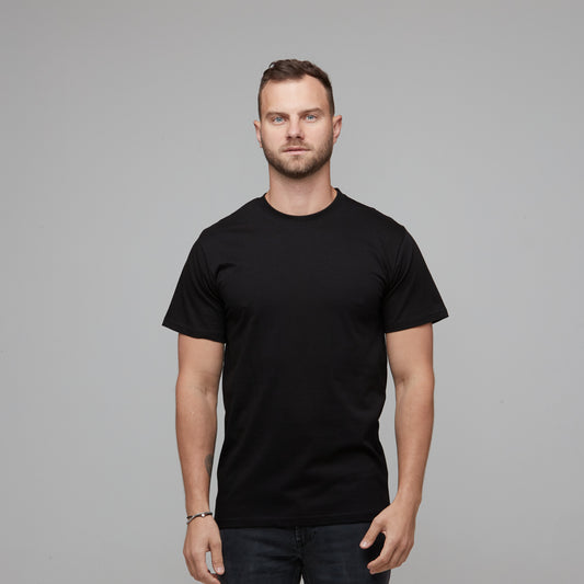 longline mens basic black tee