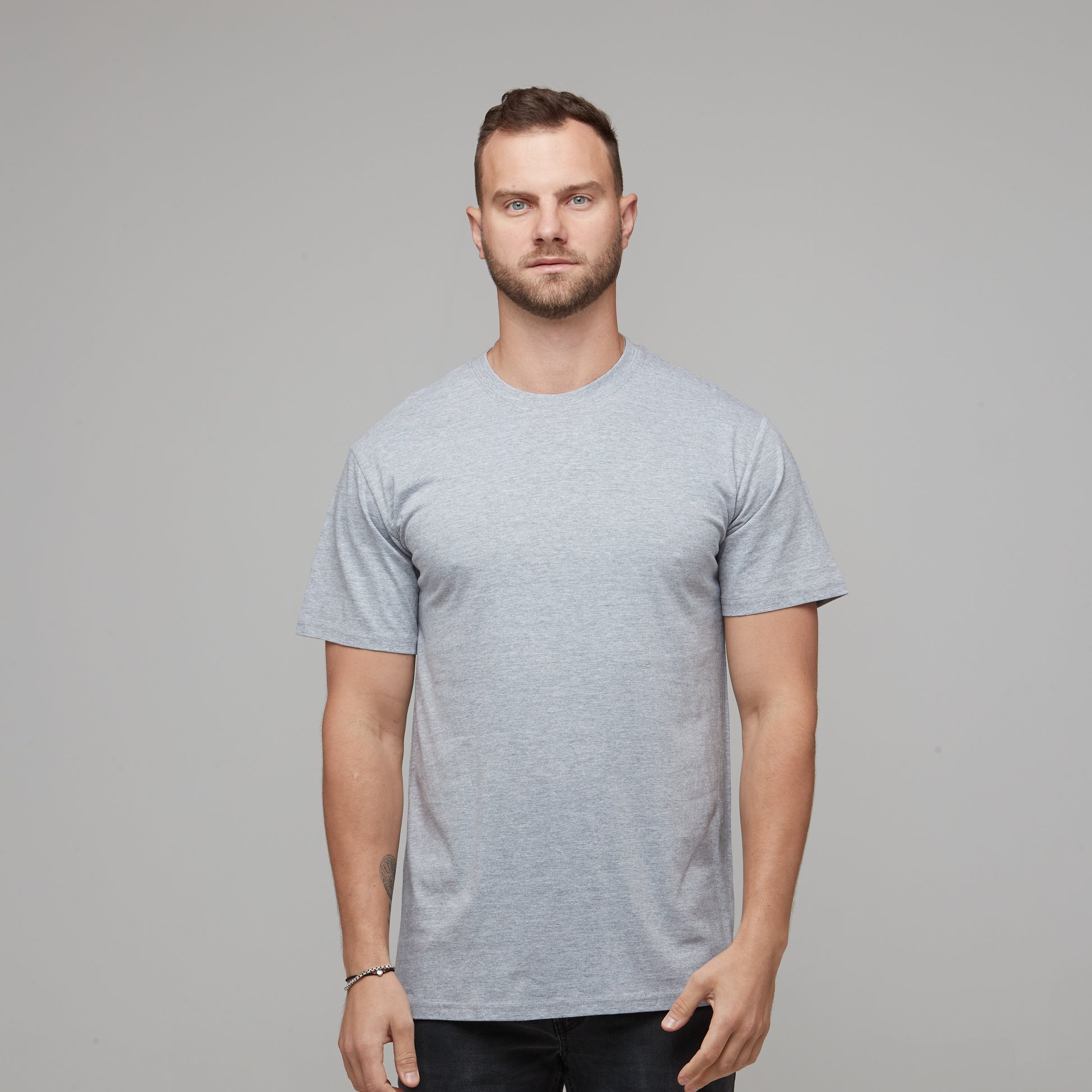 longline mens basic grey marle tee