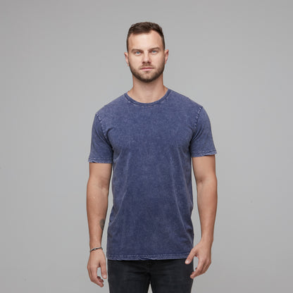 mens acid wash ink blue tee