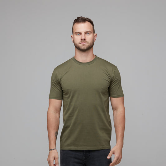 mens relaxed fit tee army green
