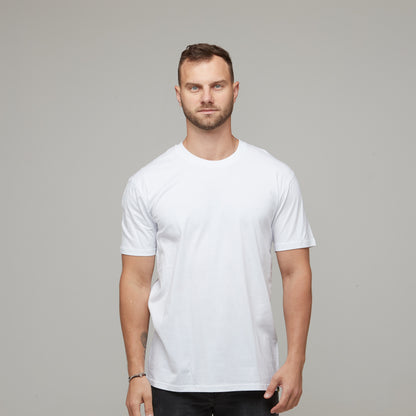 mens standard fit cotton tee white