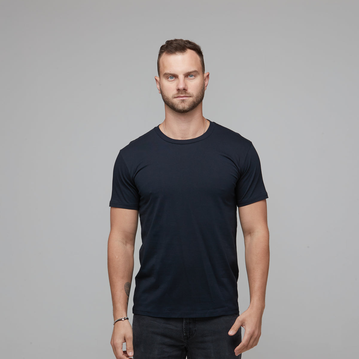 mens standard fit cotton tee navy