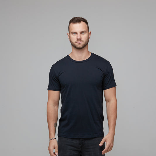 mens standard fit cotton tee navy