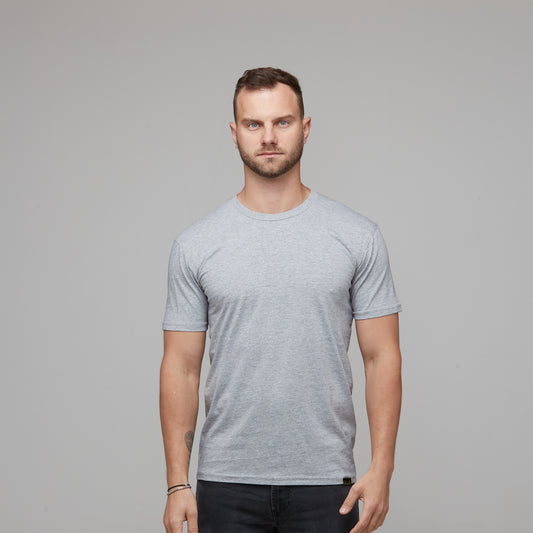 mens standard fit cotton tee grey marle