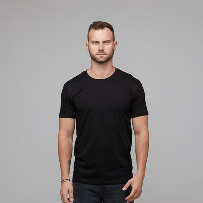 mens standard fit cotton tee black
